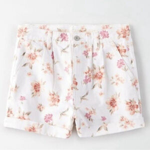 American Eagle Floral High Rise Cuffed Mom Shorts